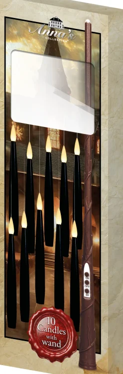 Anna's Collection LED dinerkaars zwevend zwart D 2 H 15 cm 10 stuks