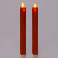 Anna's Collection LED dinerkaars met afstandsbediening oranje D 2,5 H 23 cm 2 stuks