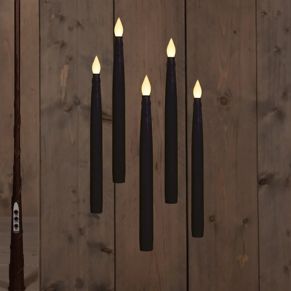 Anna's Collection LED dinerkaars zwevend zwart D 2 H 28,5 cm 5 stuks