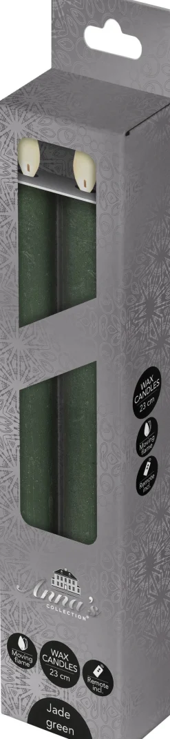 Anna's Collection LED dinerkaars groen D 2 H 23 cm 2 stuks