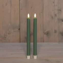 Anna's Collection LED dinerkaars Larni groen D 2,1 H 25 cm 2 stuks