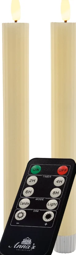 Anna's Collection LED dinerkaars Vito ivoor D 2 H 23 cm 2 stuks