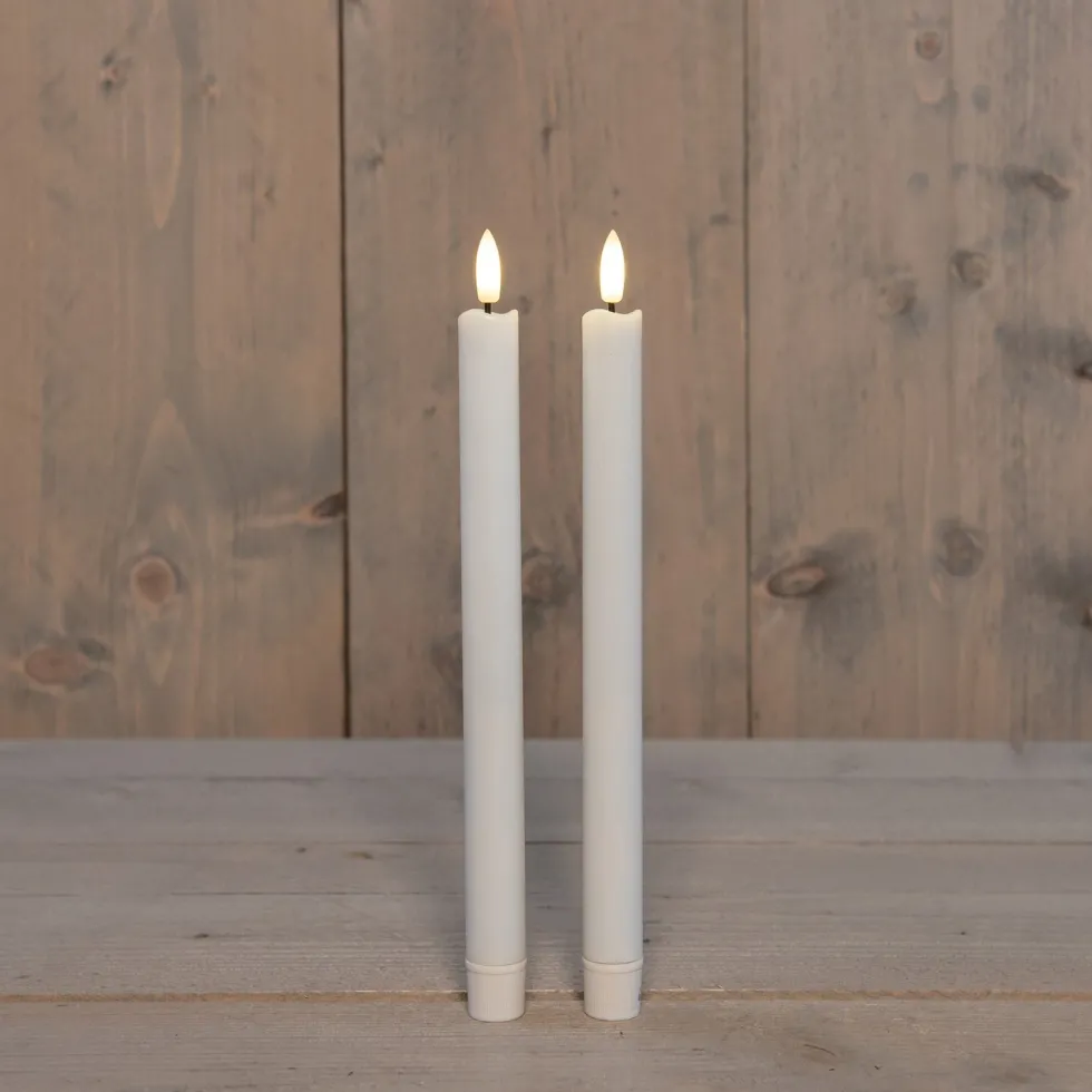 Anna's Collection LED dinerkaars Larni wit D 2,1 H 25 cm 2 stuks