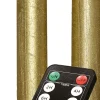 Anna's Collection LED dinerkaars Rustiek goud D 2 H 18 cm 2 stuks
