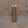 Anna's Collection LED dinerkaars Rib koper D 2,1 H 25 cm 2 stuks