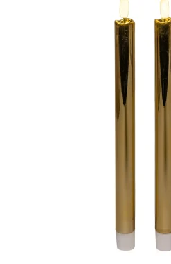 Anna's Collection LED dinerkaars Larni goud D 2,1 H 25 cm 2 stuks