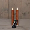 Anna's Collection LED dinerkaars Tara met timer koper D 2,2 H 18 cm 2 stuks