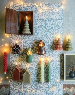 Anna's Collection LED dinerkaars Rambu kerstboom ivoor D 2,2 H 23 cm