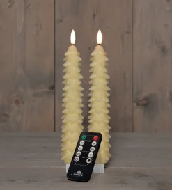 Anna's Collection LED dinerkaars Rambu kerstboom ivoor D 2,2 H 23 cm