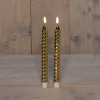 Anna's Collection LED dinerkaars Swirl goud D 2,1 H 25 cm 2 stuks