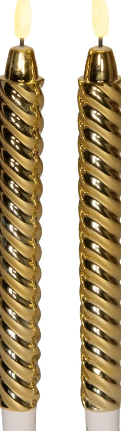 Anna's Collection LED dinerkaars Swirl goud D 2,1 H 25 cm 2 stuks