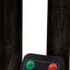 Anna's Collection LED dinerkaars Rustiek met timer zwart D 2,1 H 18 cm 2 stuks
