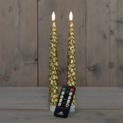 Anna's Collection LED dinerkaars met afstandsbediening Rambu goud D 3 H 27 cm