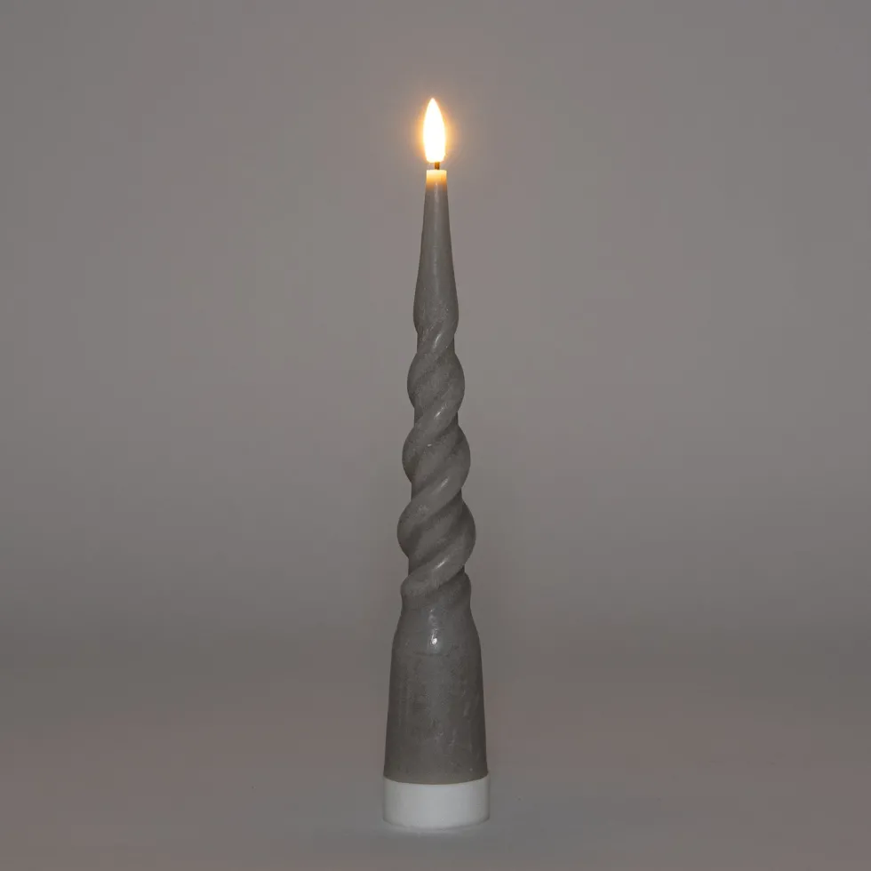 Anna's Collection LED dinerkaars Swirl taupe D 2 H 29 cm
