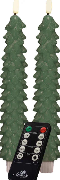 Anna's Collection LED dinerkaars Rambu kerstboom groen D 2,2 H 23 cm