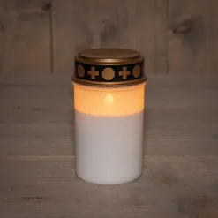 Anna's Collection LED herdenkingslicht met timer wit D 7 H 12 cm