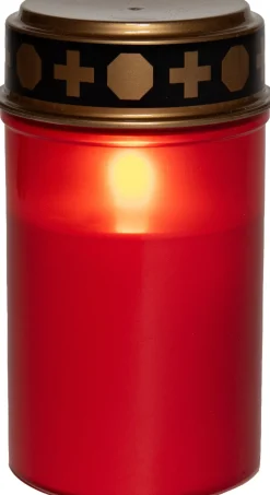 Anna's Collection LED herdenkingslicht met timer rood D 7 H 12 cm