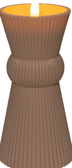 Anna's Collection LED kaars in pot beige D 8 H 17 cm