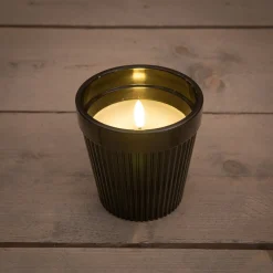 Anna's Collection LED kaars in pot zwart D 11 H 11 cm