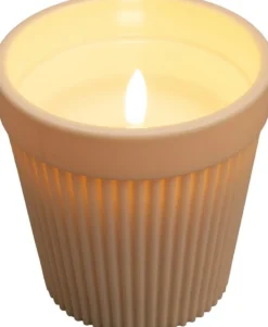 Anna's Collection LED kaars in pot wit D 11 H 11 cm