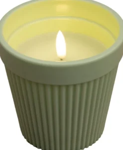 Anna's Collection LED kaars in pot groen D 11 H 11 cm
