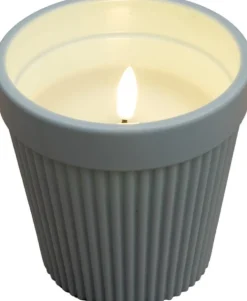 Anna's Collection LED kaars in pot blauw D 11 H 11 cm