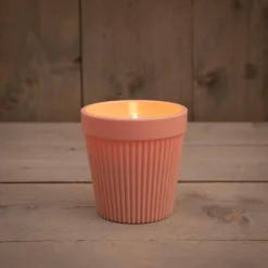 Anna's Collection LED kaars in pot roze D 11 H 11 cm