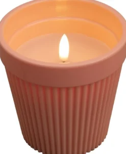 Anna's Collection LED kaars in pot roze D 11 H 11 cm