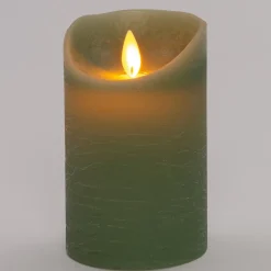 Anna's Collection LED stompkaars met timer groen D 7,5 H 12,5 cm