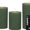 Anna's Collection LED stompkaars Majon groen D 7,5 H 10 / 12, 5 / 15 cm 3 stuks