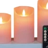 Anna's Collection LED stompkaars oplaadbaar roze met afstandsbediening D 11 H 19,5 cm 3 stuks