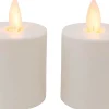 Anna's Collection LED stompkaars met timer crème D 4,5 H 8 cm 2 stuks
