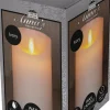 Anna's Collection LED stompkaars met timer Rustiek crème D 7,5 H 12,5 cm