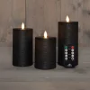 Anna's Collection LED stompkaars zwart D 7,5 H 15 cm 3 stuks