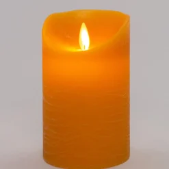 Anna's Collection LED stompkaars Rustiek okergeel D 7,5 H 12,5 cm