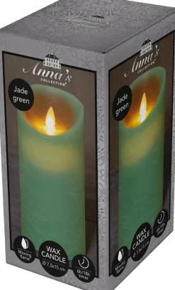 Anna's Collection LED stompkaars met timer groen D 7,5 H 15 cm