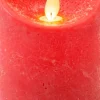 Anna's Collection LED stompkaars met timer Rustiek rood D 7,5 H 10 cm