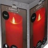 Anna's Collection LED stompkaars met timer Rustiek rood D 7,5 H 12,5 cm