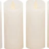 Anna's Collection LED stompkaars Rustiek wit D 5,2 H 12,5 cm 4 stuks