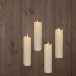 Anna's Collection LED stompkaars zwevend wit D 5 H 18 cm 4 stuks