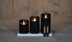 Anna's Collection LED stompkaars oplaadbaar zwart met afstandsbediening D 11 H 19,5 cm 3 stuks
