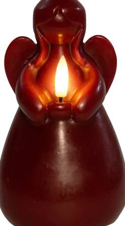 Anna's Collection LED stompkaars Ange engel bordeaux D 8 H 14,5 cm