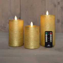 Anna's Collection LED stompkaars goud D 8 H 15 cm 3 stuks