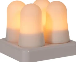 Anna's Collection LED stompkaars vlam wit D 5 H 6,8 cm 4 stuks
