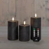 Anna's Collection LED stompkaars zwart D 8 H 15 cm 3 stuks
