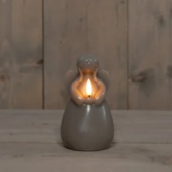 Anna's Collection LED stompkaars Ange engel taupe D 8 H 14,5 cm