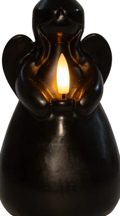 Anna's Collection LED stompkaars Ange engel zwart D 8 H 14,5 cm