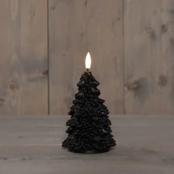 Anna's Collection LED stompkaars Tambu kerstboom zwart D 9,5 H 15 cm