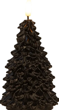 Anna's Collection LED stompkaars Tambu kerstboom zwart D 9,5 H 15 cm