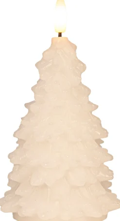 Anna's Collection LED stompkaars Tambu kerstboom wit D 9,5 H 15 cm